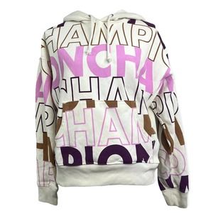 Champion Women's Logo Print Hoodie Sweatshirt Top LG